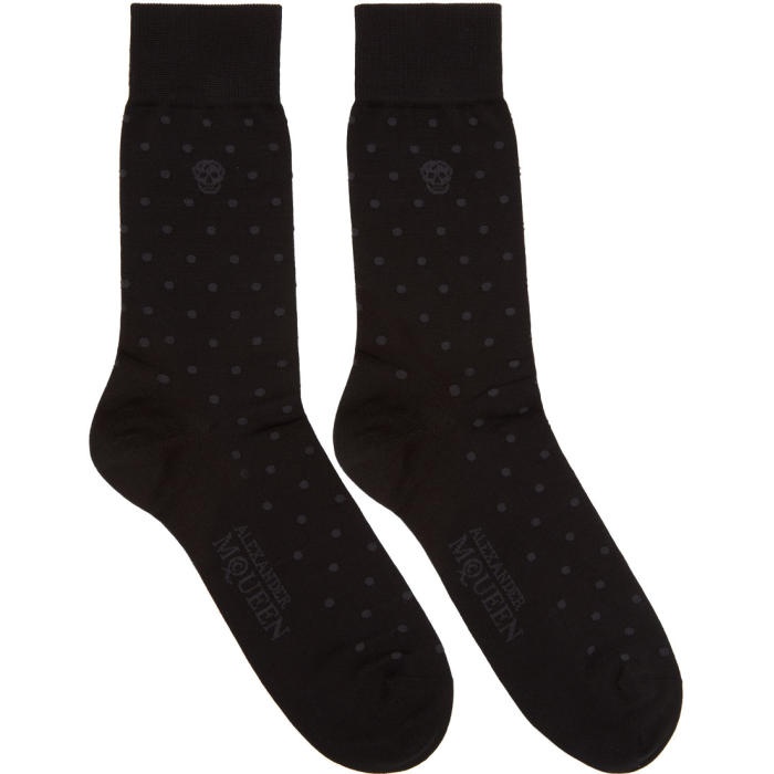 Photo: Alexander McQueen Black and Grey Spot Socks