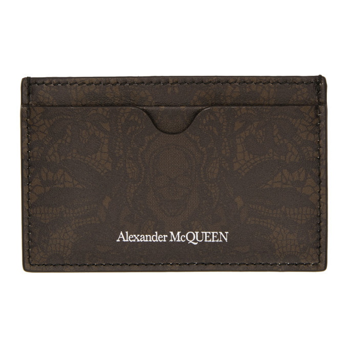 Photo: Alexander McQueen Black and Brown Skull Pattern Card Holder