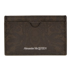 Alexander McQueen Black and Brown Skull Pattern Card Holder