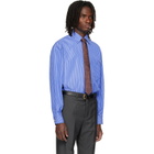 Valentino Blue Striped Cotton Poplin Shirt