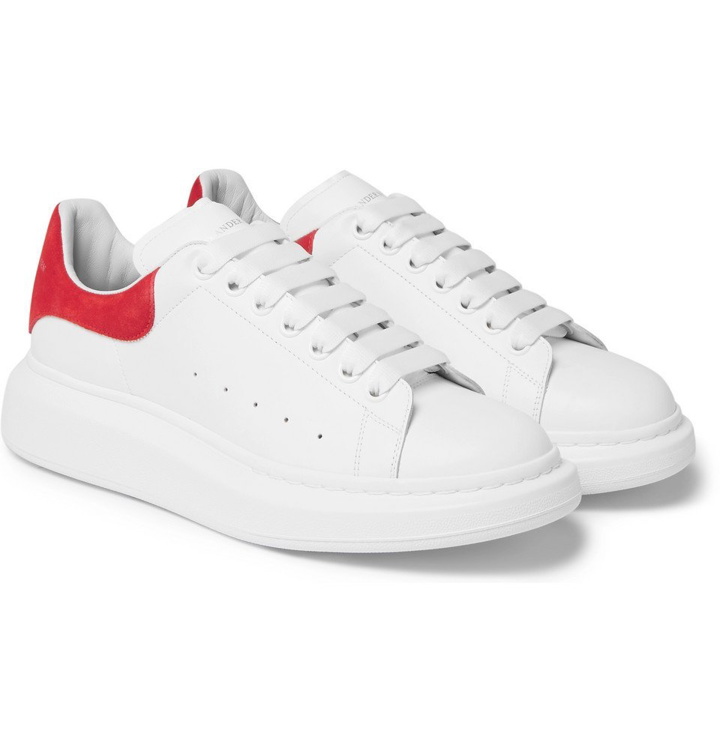 Photo: Alexander McQueen - Exaggerated-Sole Leather Sneakers - Men - White