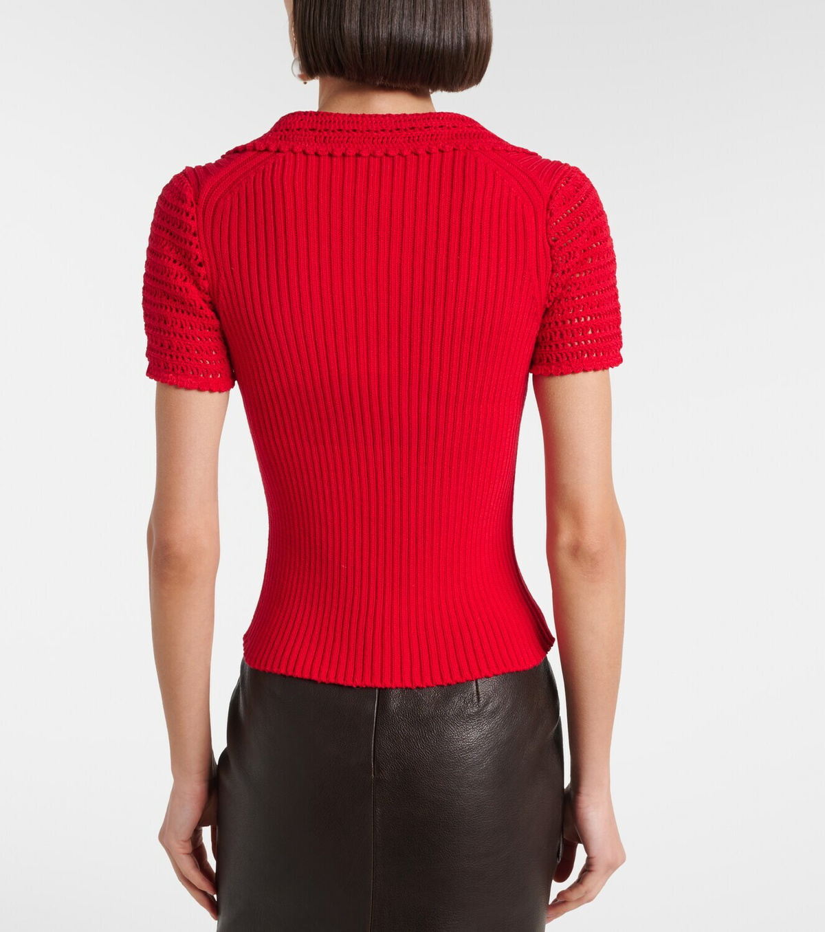 Magda Butrym Crochet-trimmed cotton polo shirt