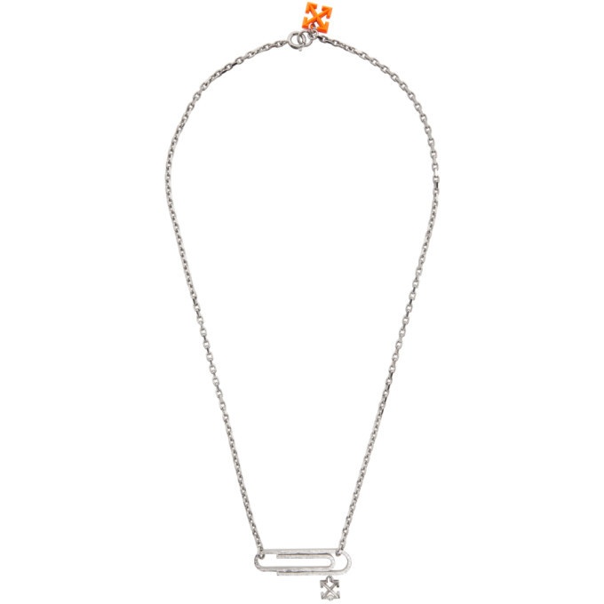 Off-White Silver Paperclip Necklace Off-White