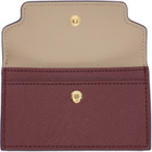 Marni Beige & Burgundy Saffiano Card Holder