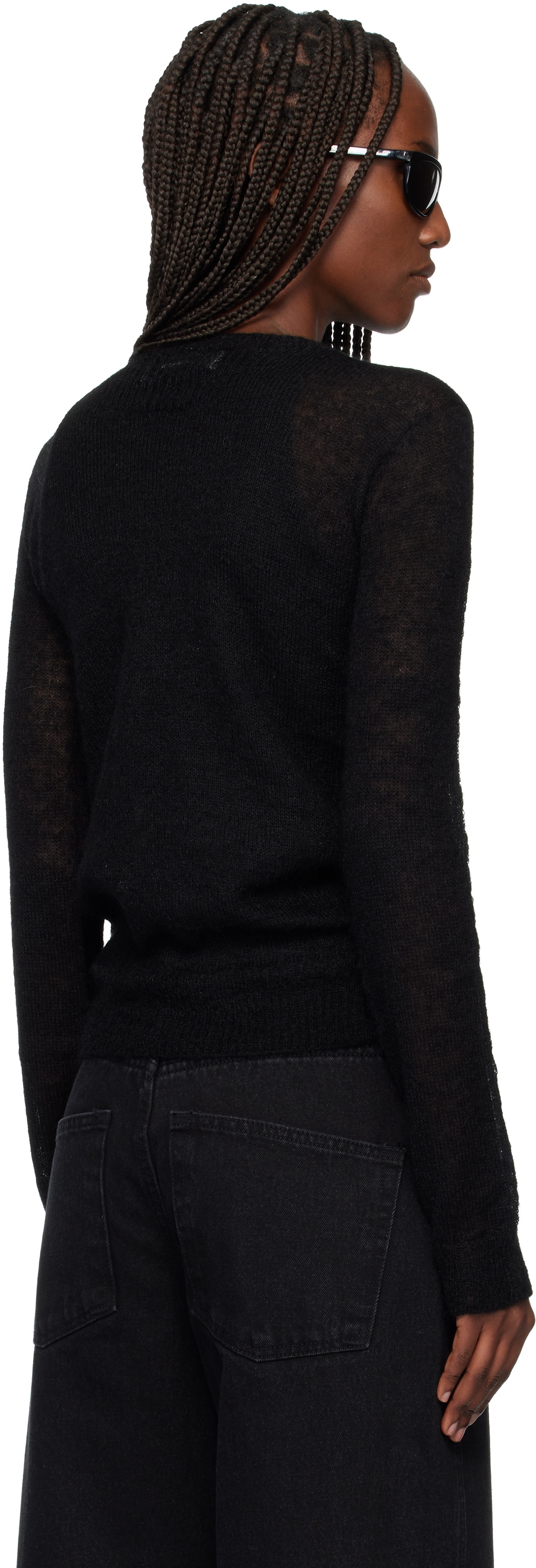 TONYWACK Black Light Weight Mohair Sweater