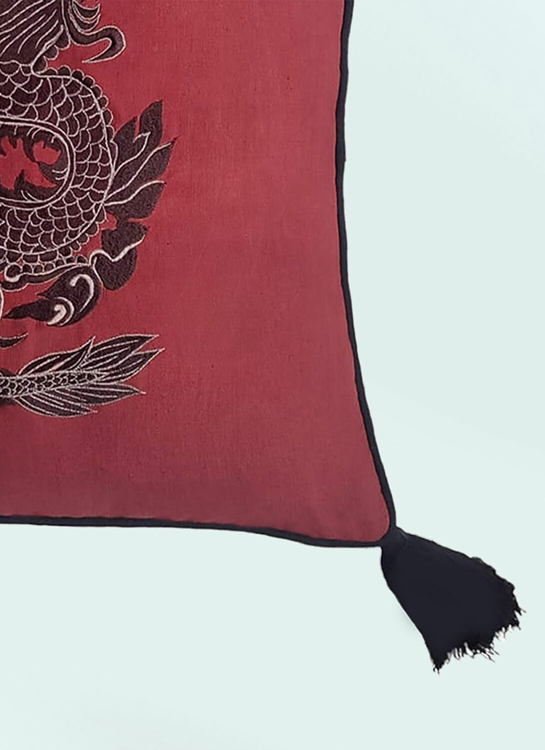 Les-Ottomans Dragon Embroidered cushion