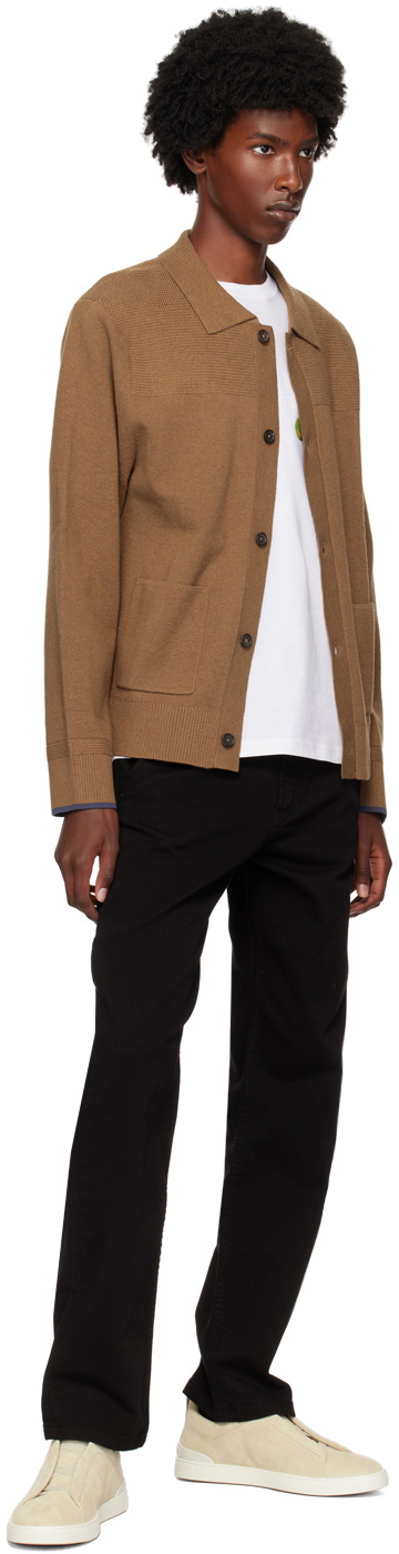 PS by Paul Smith Tan Spread Collar Cardigan