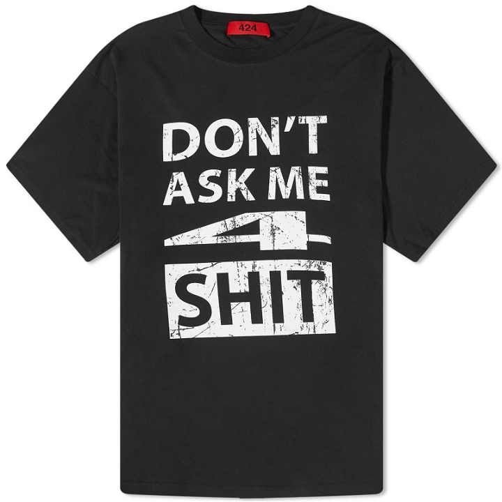 Photo: 424 Men's Don't Ask Me T-Shirt in Black