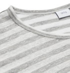 Onia - Chad Colour-Block Striped Linen-Blend T-Shirt - Gray