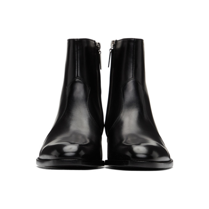 Saint Laurent Black Wyatt Zip Boots Saint Laurent