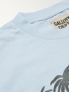 GALLERY DEPT. - Distressed Logo-Print Cotton-Jersey T-Shirt - Blue - L
