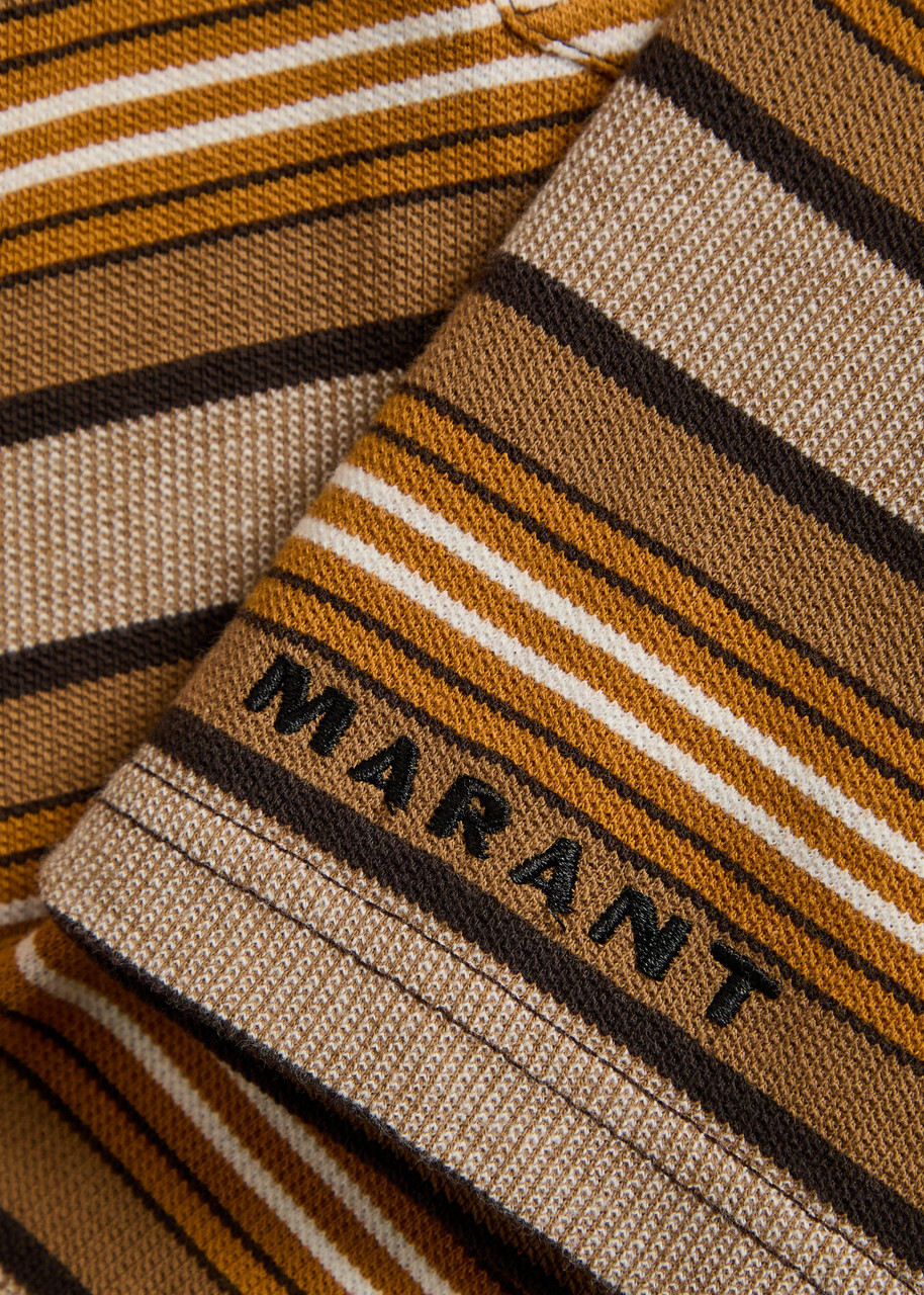 Isabel Marant étoile Isalyne Asymmetric Striped Cotton Polo top Multicoloured