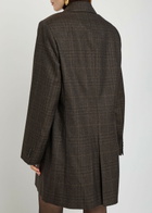 Our Legacy Queens Plaid-jacquard Wool Blazer Brown