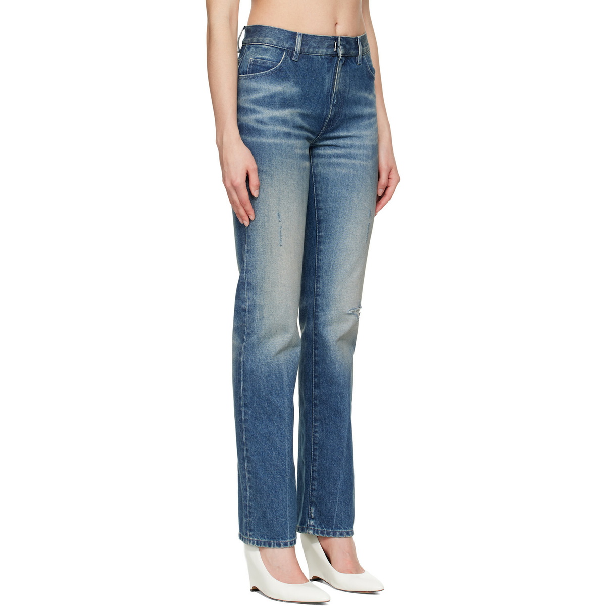 MM6 Maison Margiela Blue Straight-Leg Jeans