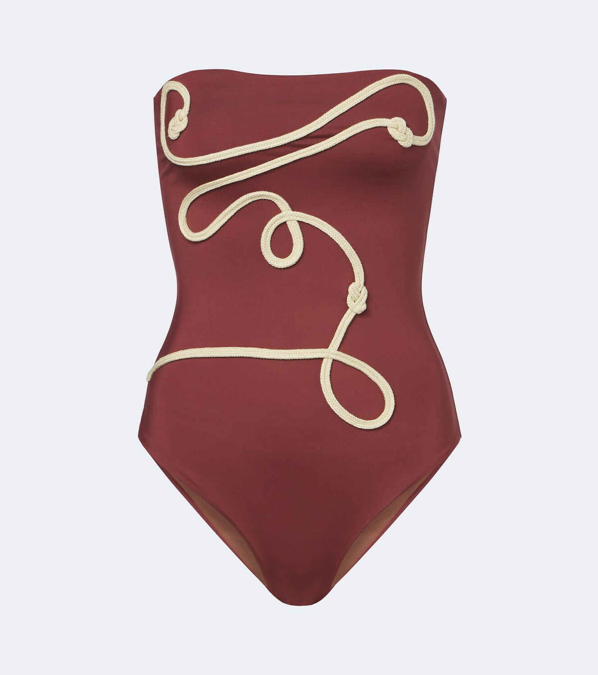 Johanna Ortiz Embroidered strapless swimsuit