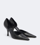 The Row Delfine leather pumps