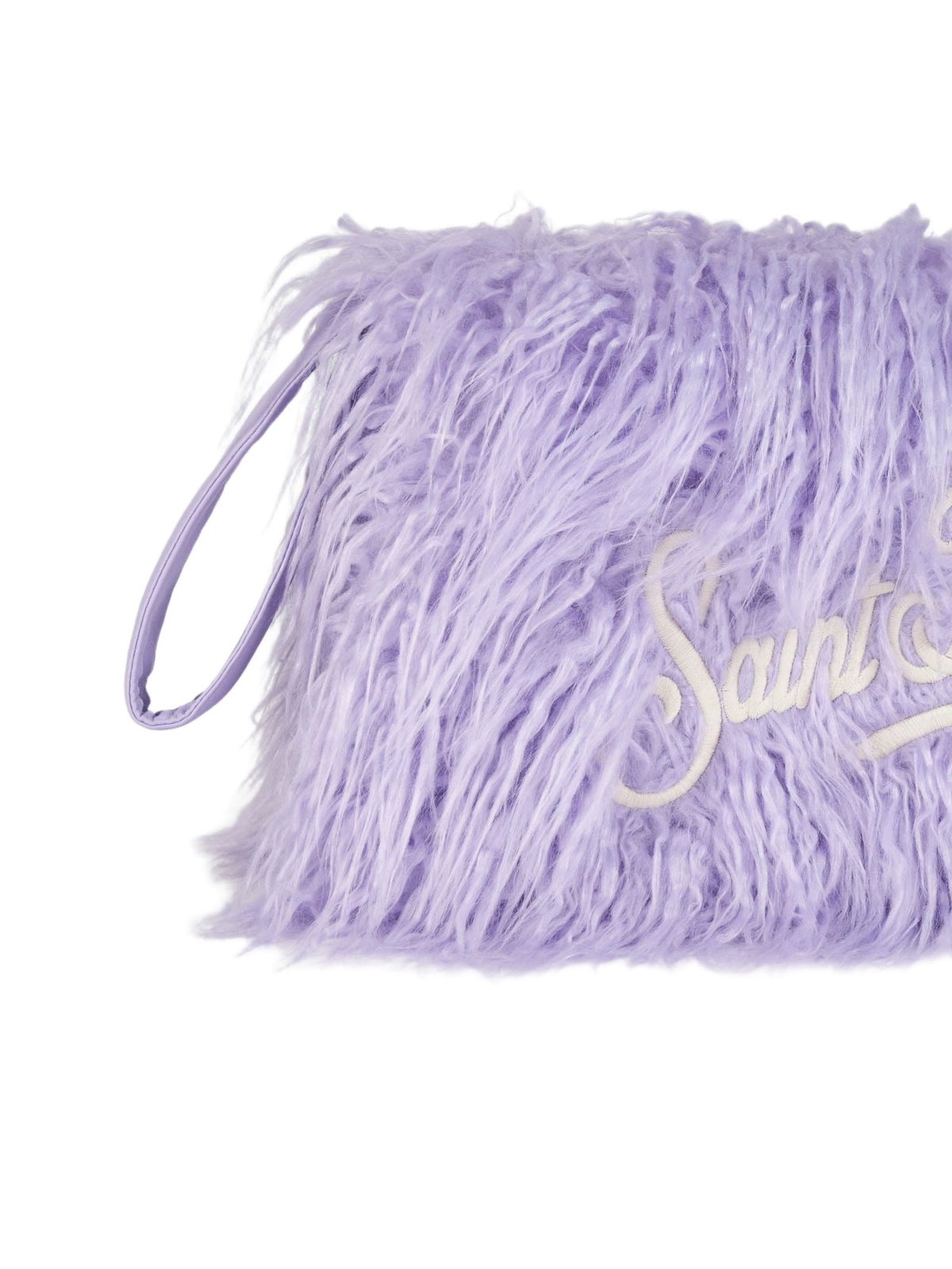 MC2 Saint Barth Lilac Furry Mildred Pochette With Saint Barth Embroidery