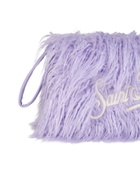 MC2 Saint Barth Lilac Furry Mildred Pochette With Saint Barth Embroidery
