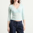 Fruity Booty Women's Lace Wrap Top in Ice Blue
