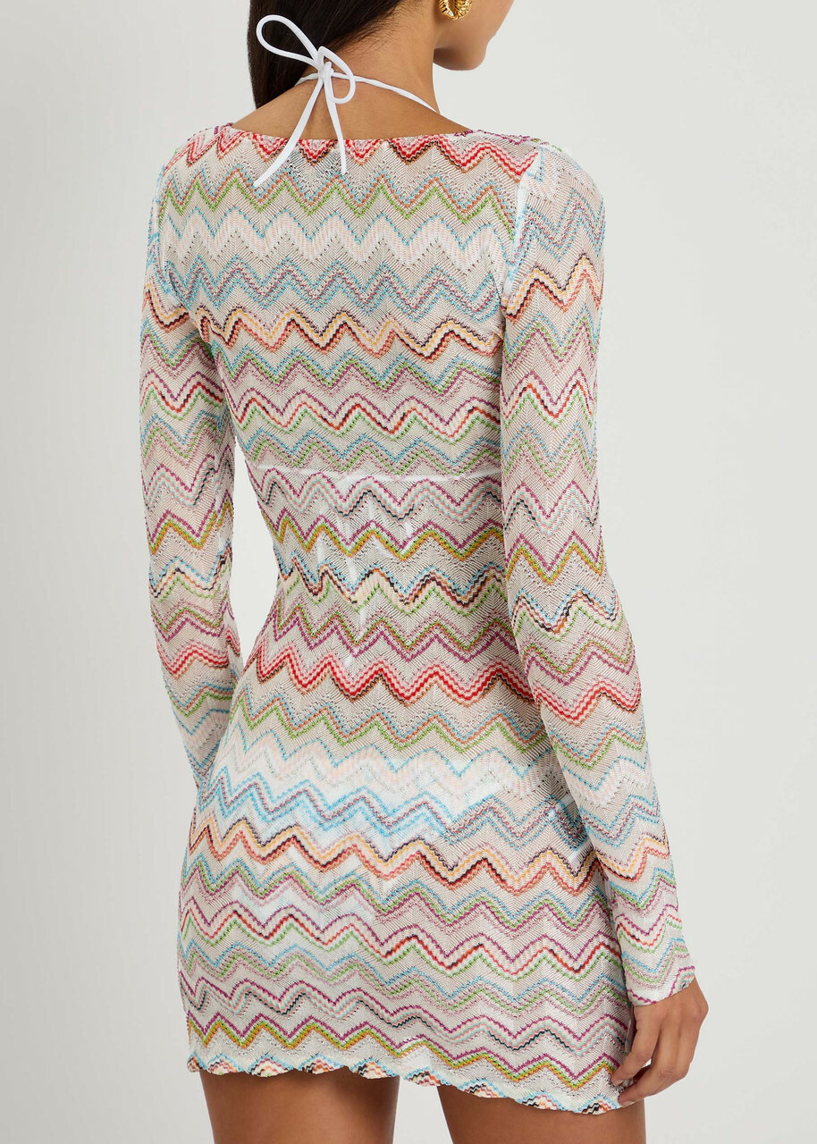 Missoni Zigzag Metallic-knit Mini Dress Multicoloured Missoni Missoni Zigzag Metallic-knit Mini Dress Multicoloured Missoni