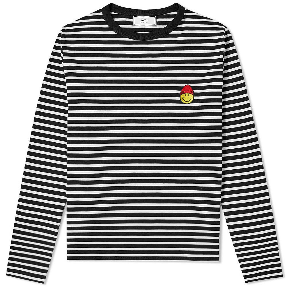ami❁︎❁︎ AMI Long Sleeve Smiley Stripe Tee AMI Alexandre Mattiussi