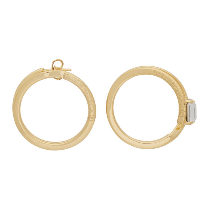 Photo: MM6 Maison Margiela Gold Small Hoop Earrings