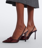 Prada Bow-detail mesh slingback pumps