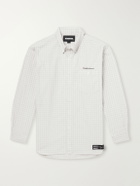 Neighborhood - Logo-Embroidered Checked Cotton-Poplin Shirt - White