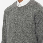 John Smedley Men's Ribbed Crew Knit in Monochrome