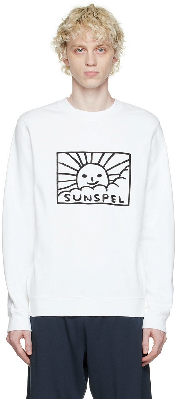 Photo: Sunspel SSENSE Exclusive White Embroidered Sweatshirt