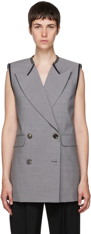 Photo: Alexander McQueen Gray Wool Vest
