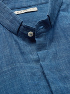 11.11/ELEVEN ELEVEN - Rumi Grandad-Collar Cotton Shirt - Blue - M