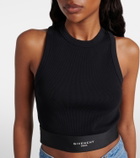 Givenchy Logo ribbed-knit cropped cotton tank top