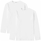Wood Wood Men's Emil Long Sleeve T-Shirt 2 Pack in Bright White