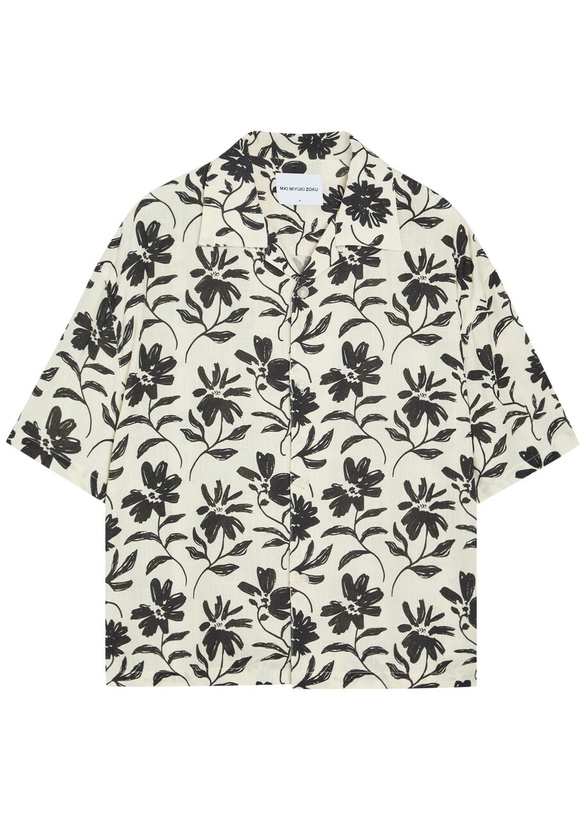 Photo: Mki Miyuki Zoku Floral Rayon and Linen-blend Shirt Multi Floral