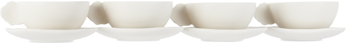 Jars Céramistes Off-White M Plume Cup & Saucer Set, 4 pcs