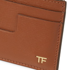 TOM FORD - Logo-Embellished Textured-Leather Cardholder - Brown