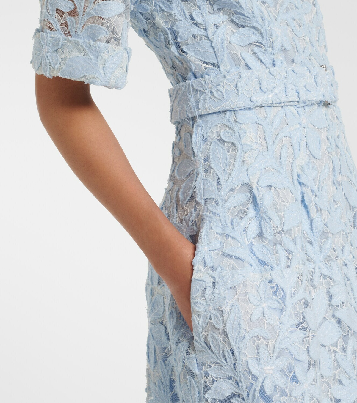 Simkhai Deanna lace guipure cotton midi dress