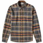 Barbour Men's Ronan Tailored Check Shirt in Grey Marl