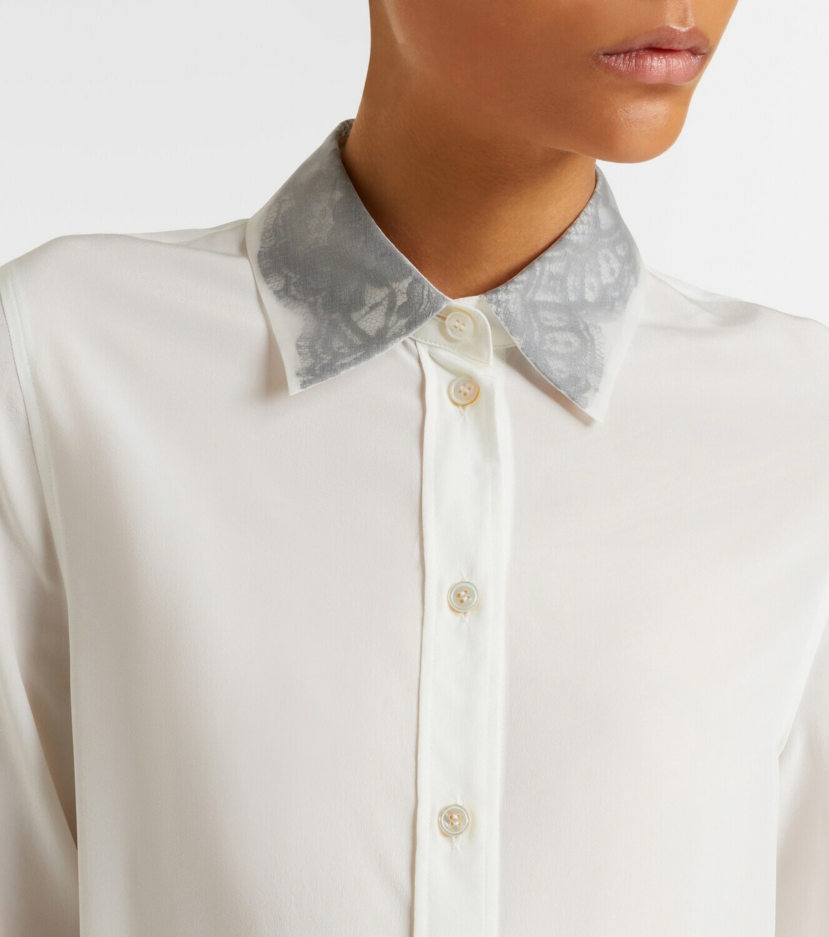 McQueen Lace-trimmed silk shirt