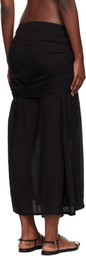 YOHJI YAMAMOTO Black 82 Modal Lawn R Front Knot Maxi Skirt