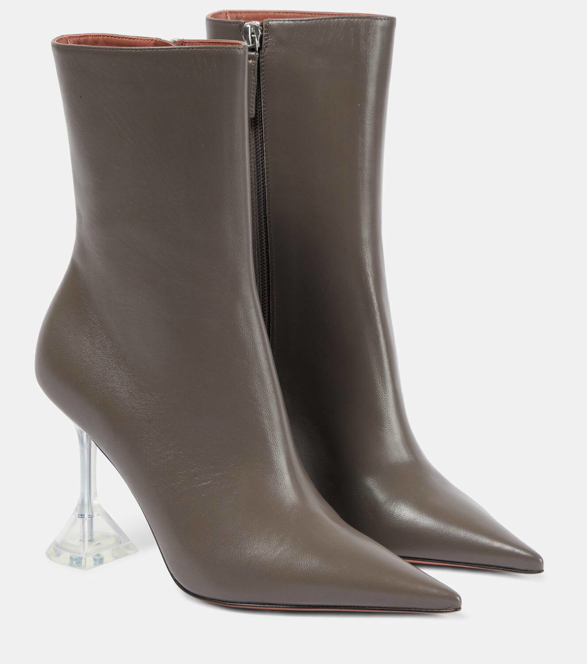 ブーツその他 AMINA MUADDI BOOTS (GIORGIAGLASSBOOTIE CAMEL) Amina Muaddi Giorgia Glass 95 leather ankle boots Amina Muaddi