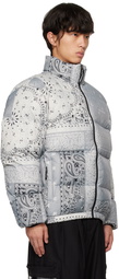 thisisneverthat White & Gray Bandana Down Jacket