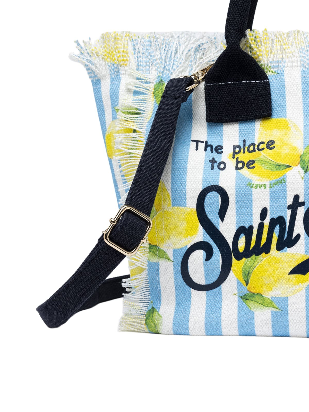 MC2 Saint Barth Striped Cotton Canvas Colette Handbag