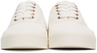Maison Kitsuné White Canvas Laced Sneakers