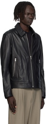 BOSS Black Regular-Fit Zip Leather Jacket
