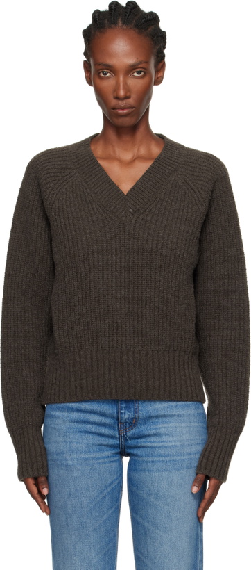 Photo: mfpen Brown Plaza V-Neck Sweater