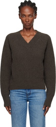 mfpen Brown Plaza V-Neck Sweater