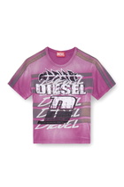 Diesel Cropped sun-faded T-shirt - T-Shirts Womens in Violet