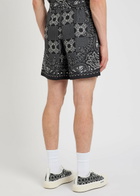 Amiri Checked Silk Shorts Black